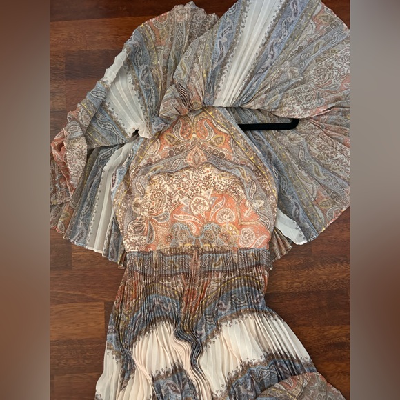 NWT Zimmermann Illustration Sunray Pleated Midi Dress in Paisley Haze 0P US2P - Picture 9 of 17